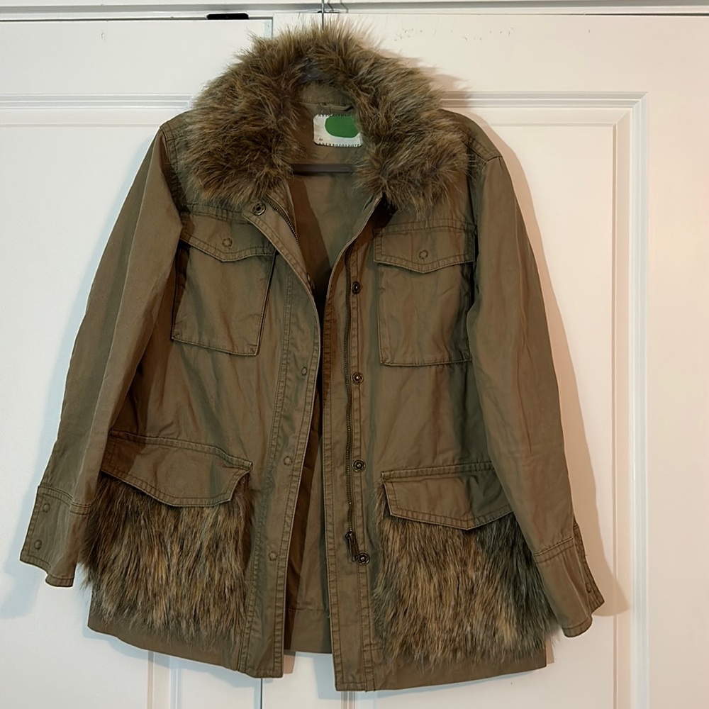 Anthropologie jacket with fur